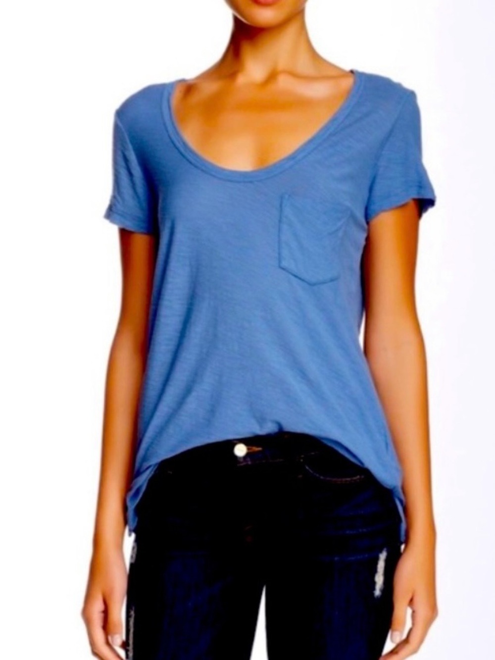 James Perse cobalt blue pocket tee shirt